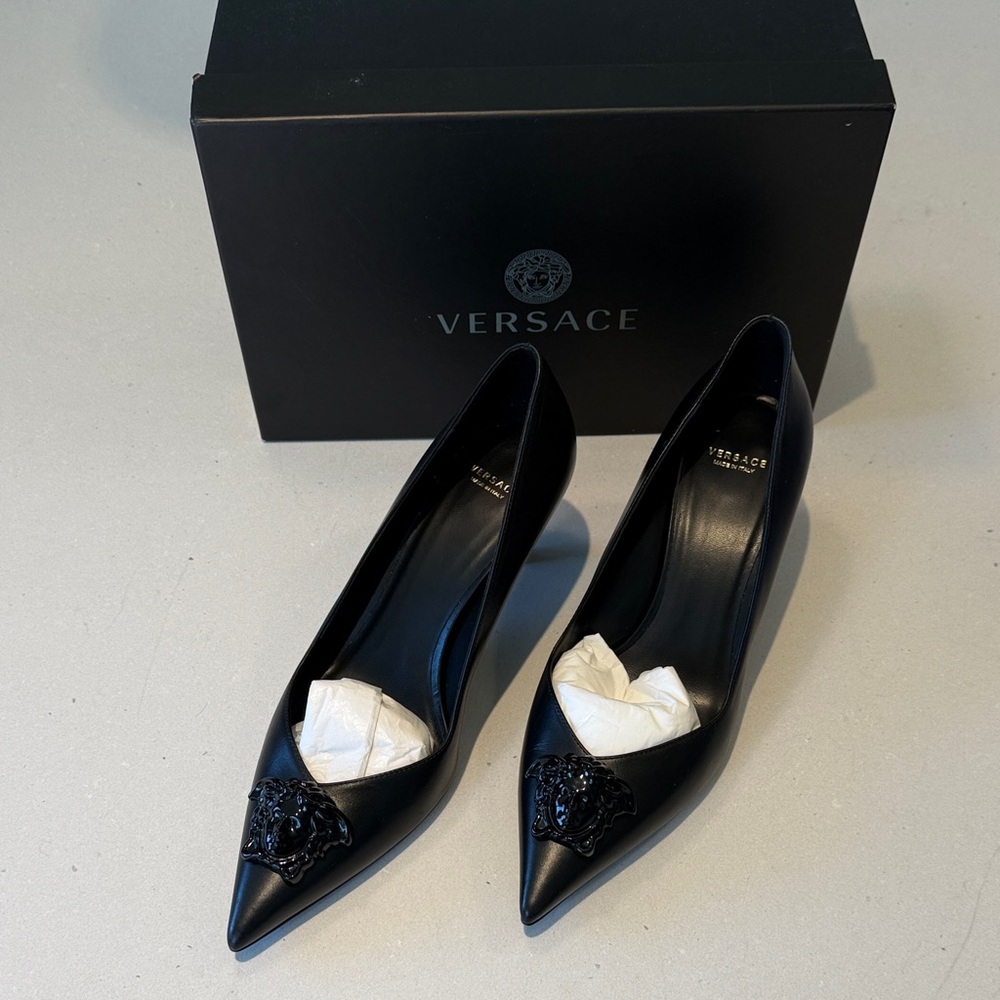 Versace Black Heeled Pumps